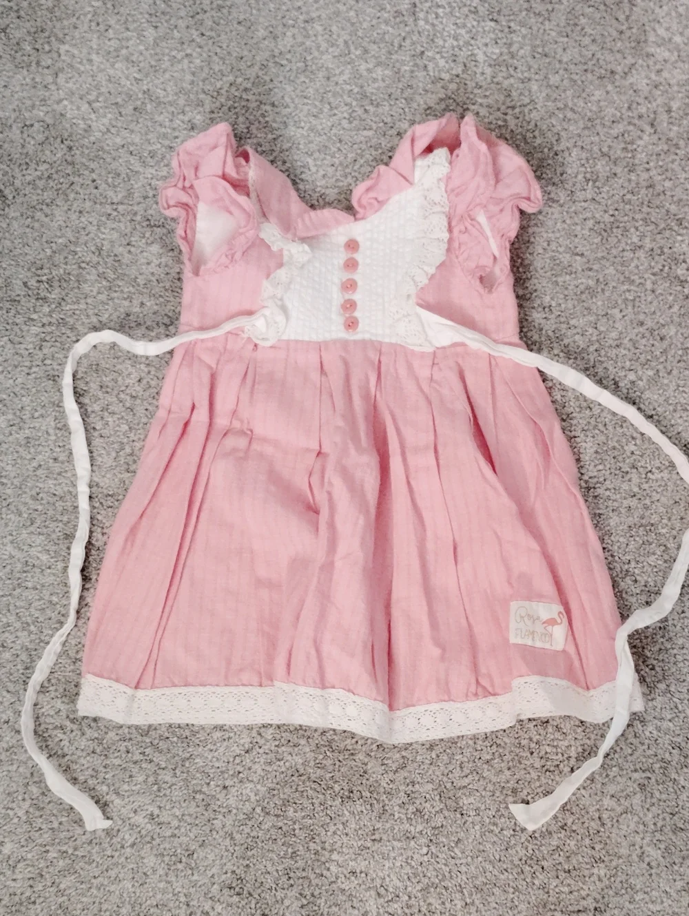 Rosa Flamenco Pink Lace-Trim Girls' Summer Dress